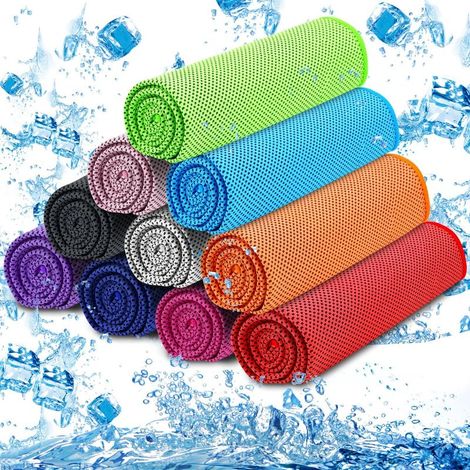 Menoly – 10er-pack Kühlhandtücher Aus Weicher Und Atmungsaktiver Mikrofaser Für Sport, Fitnessstudio, Yoga, Laufen, Camping, Fitness, Training – 10 Farben