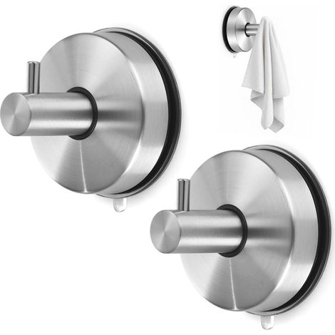 2er-pack Leistungsstarke Saugnapfhaken, Kranzhaken Aus Edelstahl 304, Küchenaccessoires Zur Aufbewahrung, Ideal Für Bad, Küche Und Glasfenster