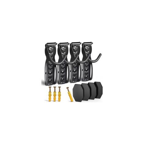 Vounot® 4er-set Wandfahrradständer Mit Schutzpolstern – Wandhaken – Hängeaufbewahrung Aus Stahl Für Garage Und Zuhause – Schwarz