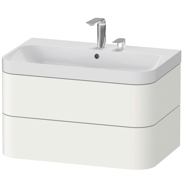 Duravit Möbelwaschtisch Happy D.2 Plus 77,5x49cm, 2 HL, we s-matt, 2 Schubk.