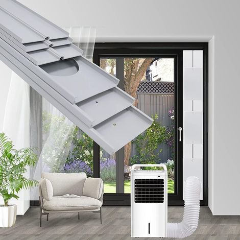 Mobiles Klimaanlagen-fensterset, Tragbares Klimaanlagen-fensterschiebeset, Mobiles Klimaanlagen-fensterdichtungsset Mit Schlauchadapter (ø15cm, 43-229cm)
