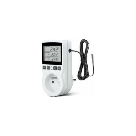 Programmierbarer Smart-stecker Mit Temperaturfühler – Digitales Thermostat Zum Beheizen Von Gewächshäusern Oder Aquarien, Präziser Digitaler Timer