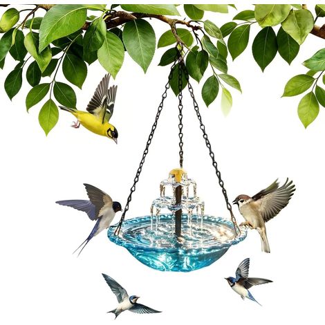 Hängender Solarbrunnen Für Vögel, Solarwasserfall, Dekoratives Vogelbad Für Den Garten, Wasserschale Für Den Garten, Vogelbrunnen Für Den Außenbereich