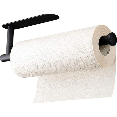 Schwarzer Papierhandtuchhalter, Wandmontage Oder Selbstklebend, Küchenrollenhalter Aus Edelstahl. Unterbau-küchenhandtuchhalter, Kein Bohren Erforderlich, Mattweiß