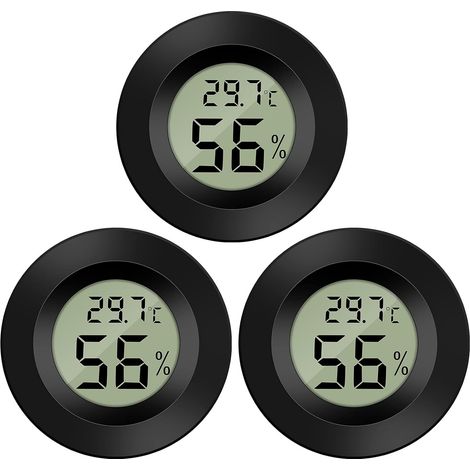 Thlevel Thermometer Hygrometer Mini Digital Lcd Temperatur- Und Feuchtigkeitsanzeige Tragbarer Thermoindikator Für Büro, Küche, Humidore, Inkubatoren, Reptilien 3 Stück