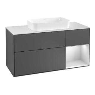 V&B Waschtischunterschrank Finion 120cm, Pl w m, Rg r w m Lac, Anthrac. m