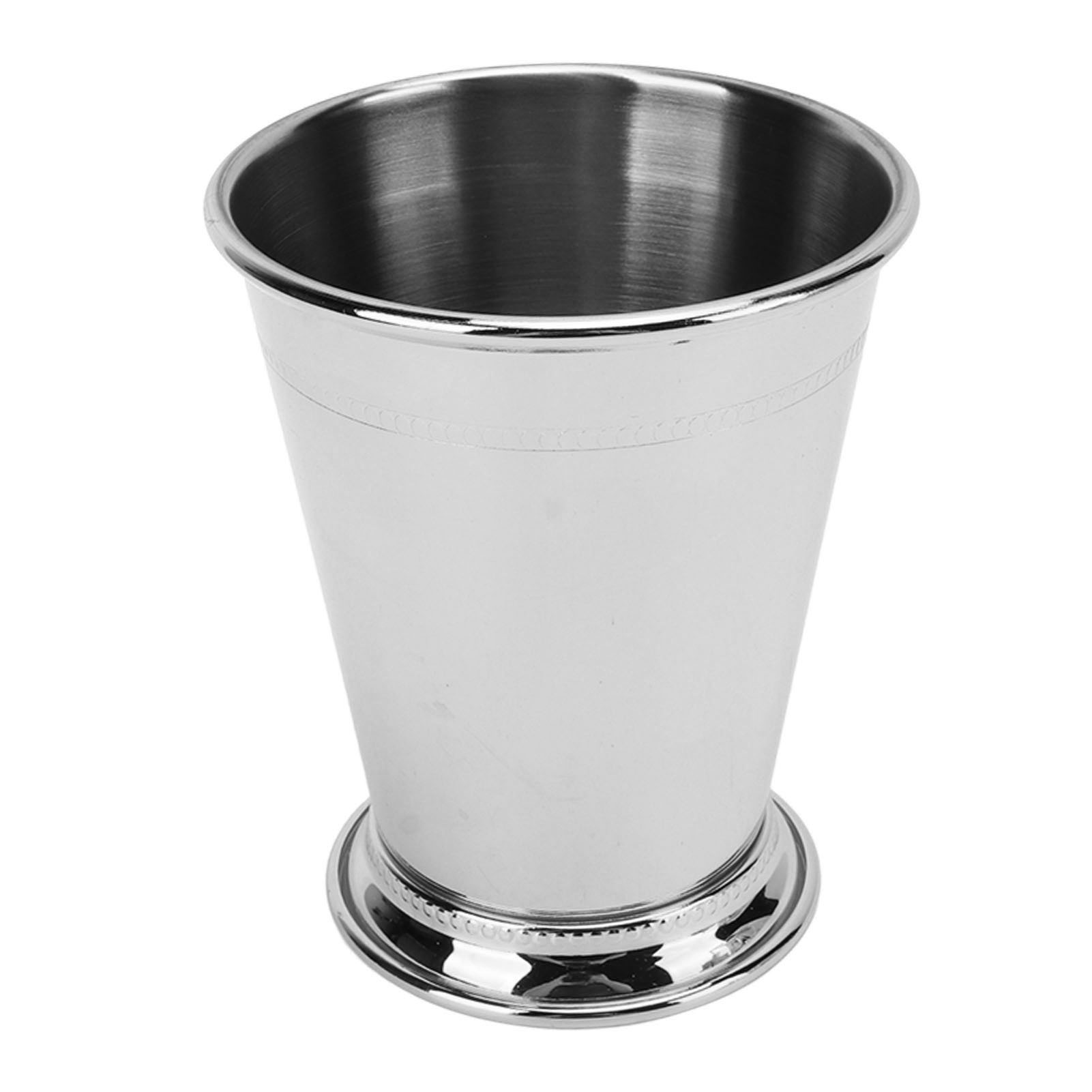 Eleganter Retro-julep-becher Aus Edelstahl Mit Mintfarbenen Perlen Für Zuhause, Klassisches Silber