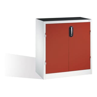 C+P Schwerlast-Beistellschrank mit Drehtüren, innen 1 Boden, H1000xB930xT500mm Front Rubinrot Korpus Lichtgrau