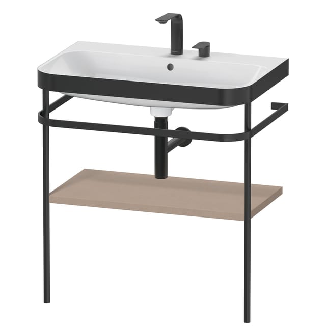 Duravit Möbelwaschtisch-Kombi Happy D.2 Plus 77,5x49cm, 2 HL, lei, mit Metallkonsole