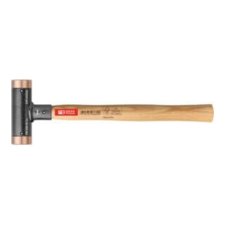 PB Swiss Tools Rückschlagfreier Hammer, mit Kupfer-Einsätzen, Hickory-Stiel, 24 mm