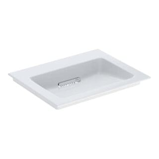 Geberit Möbelwaschtisch One 60cm, o. Hahnl. + ÜL, we. K-Tect/Bl weiß