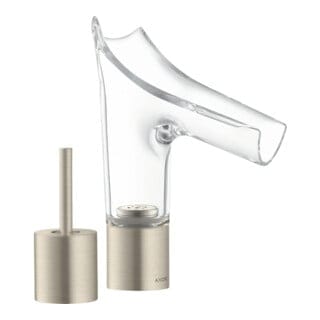 hansgrohe 2-Loch-Waschtischarmatur Axor Starck V 110 mit Ablaufgarnitur, brushed nickel