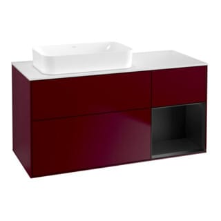 V&B Waschtischunterschrank Wandbeleuchtung Finion 120x60 cm, Reg re bla m Lac, Peony Matt