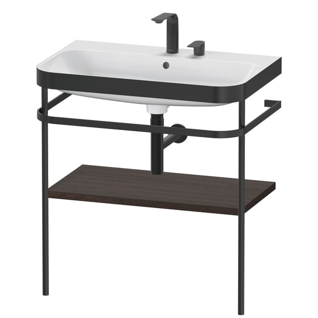 Duravit Möbelwaschtisch-Kombi Happy D.2 Plus 77,5x49cm, 2 HL, Nussb geb., m Konsole