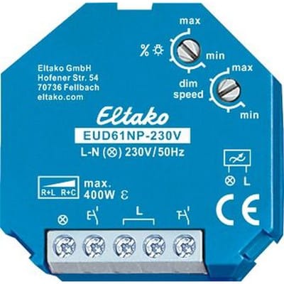 Eltako Universal-Dimmschalter ohne N f.R+L+C-Last. EUD61NP-230V