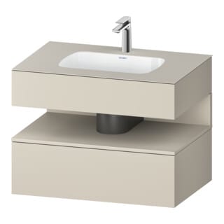 Duravit Einbauwaschtisch-Möbel-Set Qatego 80x55x60cm, T m, Konsolen-Waschtischunterbau, Nischenb