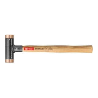 PB Swiss Tools Rückschlagfreier Hammer, mit Kupfer-Einsätzen, Hickory-Stiel, 40 mm