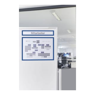 Magnetoplan magnetofix-Magnetrahmen Topsign, 5 Stück, blau, A4 quer/A3 hoch 319 x 52 mm
