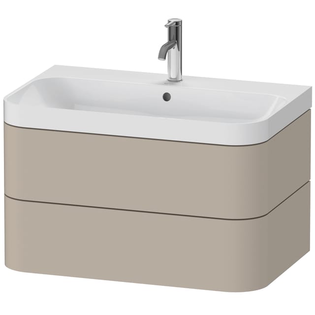 Duravit Möbelwaschtisch Happy D.2 Plus 77,5x49cm, 1 HL, Tau s-matt, 2 Schubk.