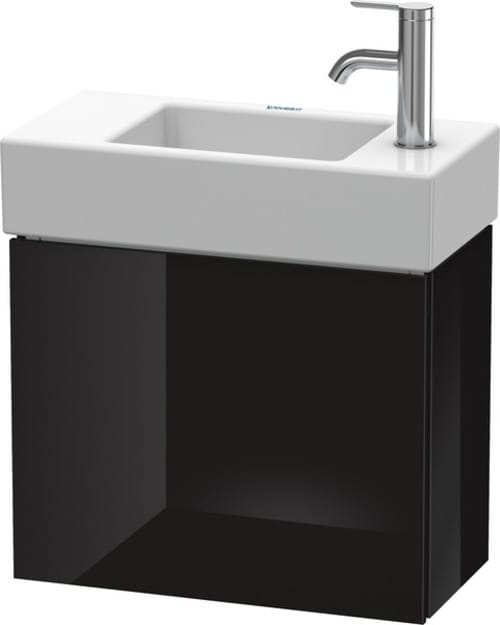 Duravit Waschtischunterschrank L-Cube 48x24x40cm, wandhängend, Tür li, sw Hochglanz