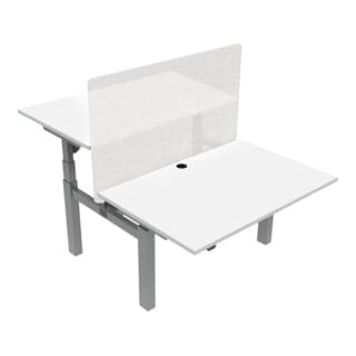 STIER Elektrisch höhenverstellbarer Team-Schreibtisch 501-88 120x80cm Weiß mel. 65-125cm