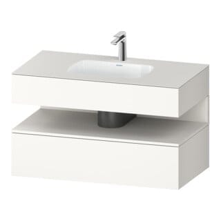 Duravit Einbauwaschtisch-Möbel-Set Qatego 100x55x60cm, w m, Konsolen-Waschtischunterbau, Nischenb