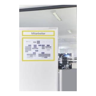 Magnetoplan magnetofix-Magnetrahmen Topsign, 5 Stück, gelb, A4 quer/A3 hoch 319 x 52 mm