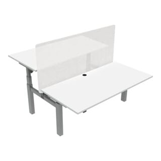 STIER Elektrisch höhenverstellbarer Team-Schreibtisch 501-88 160x80cm Weiß mel. 65-125cm