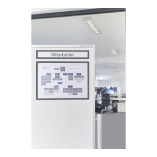 Magnetoplan magnetofix-Magnetrahmen Topsign, 5 Stück, grau, A4 quer/A3 hoch 319 x 52 mm