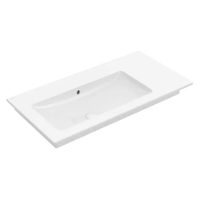 V&B Möbelwaschtisch VENTICELLO 100x50cm, o. HL, m ÜL, li, weiß C-plus
