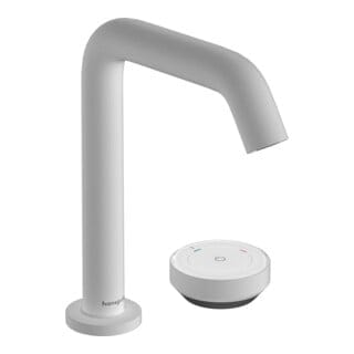 hansgrohe 2-Loch-Waschtischarmatur Tecturis S mit Ablaufgarnitur, CoolStart, mattweiß