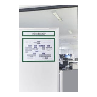 Magnetoplan magnetofix-Magnetrahmen Topsign, 5 Stück, grün, A4 quer/A3 hoch 319 x 52 mm
