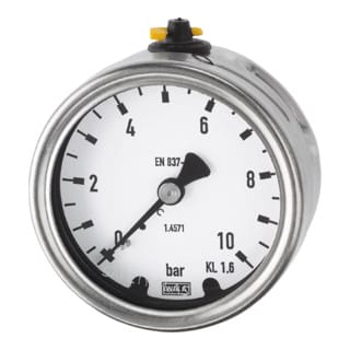 Riegler Manometer, CrNi-Stahl, G 1/4 hinten zentrisch, 0 - 2,5 bar, Ã˜ 63