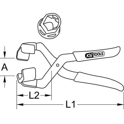 KS Tools Nfz-Hutkappenzange, 250mm
