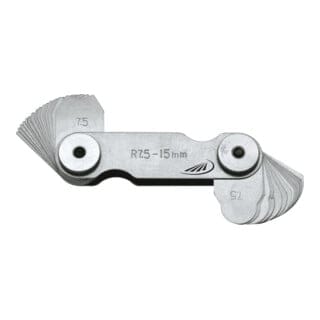 Helios-Preisser Radienschablone, INOX, 15 Blatt 15,5 - 25,0 mm