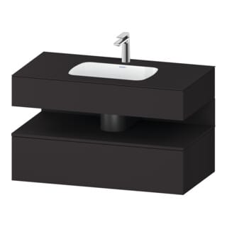 Duravit Einbauwaschtisch-Möbel-Set Qatego 100x55x60cm, gra m, Kon-WTU, Nischenb