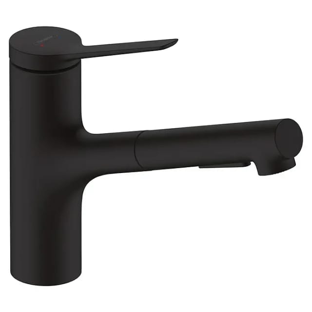 hansgrohe Spültisch-Einhebelmischer 150 Zesis M33 mit Ausziehbrause, 2jet, mattschwarz