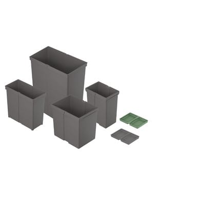 Hettich Abfallsystem-Eimer 29l, AvanTech You Pull 9279393 Kunststoff anthrazit