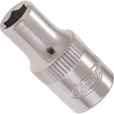 VIGOR Innenvierkant Antrieb 6,3 = 1/4 Zoll Steckschlüssel-Einsatz Außensechskant-Profil V2417N ∙ Vierkant hohl 6,3 mm (1/4 Zoll) ∙ Außen-Sechskant Profil ∙ 5,5 ∙ Gesamtlänge: 25 mm