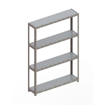 Meta Weitspannregal Speed Rack 2470 x 1700 x 400 mm verzinkt + 4 Fachebenen + Stahlpaneelen