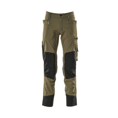 Mascot Hose mit Knietaschen, Stretchstoff Hose Größe 76C44, moosgrün