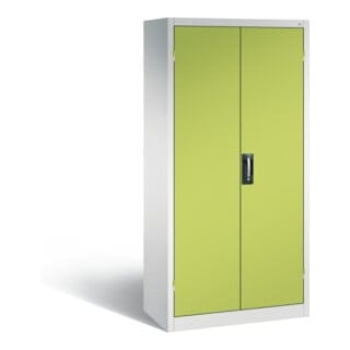 C+P Akku-Ladeschrank für 15 E-Werkzeuge, H1950xB930xT500mm, Viridingrün/Lichtgrau
