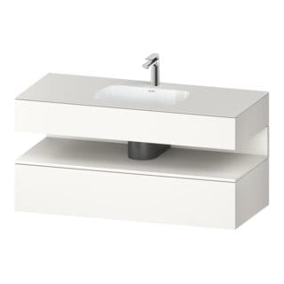 Duravit Einbauwaschtisch-Möbel-Set Qatego 120x55x60cm, w m, Konsolen-Waschtischunterbau, Nischenb