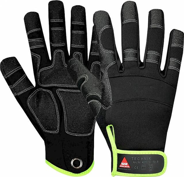 Hase Montagehandschuhe Technik, 5 Finger Größe 8, Velcro