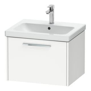 Duravit Waschtischunterschrank D-Code 58,4x40x46cm, 1 Ausz., we. ma, Gr. chrom
