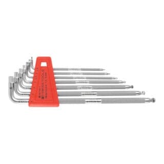 PB Swiss Tools Sechskant-Winkelschraubendreher-Satz, lang, verchromt, 7-teilig