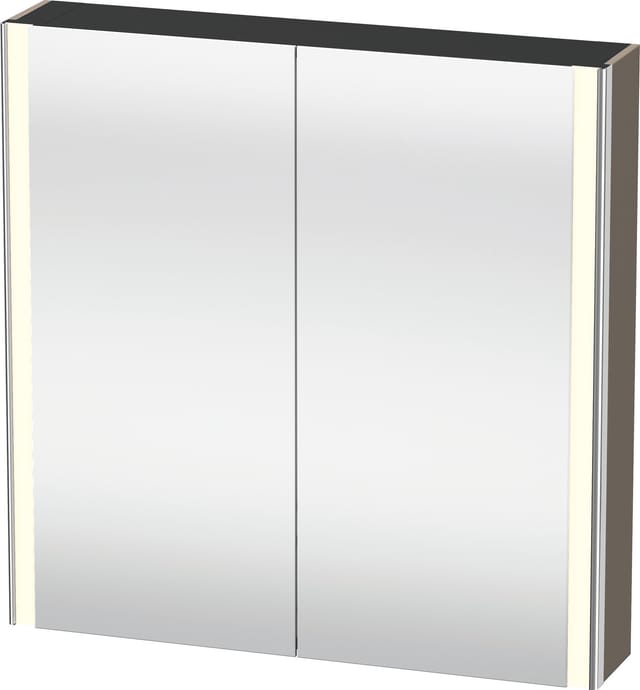 Duravit Universal-Spiegelschrank XSquare 80x80x15,5cm, flan. Gr s-matt, 2 T., LED