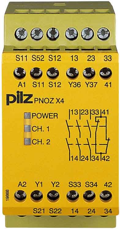 Pilz Not-Aus-Schaltgerät 24VDC 3n/o 1n/c PNOZ X4, 774730