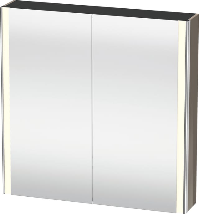 Duravit Universal-Spiegelschrank XSquare 80x80x15,5cm, flan. Gr hgl, 2 Tür, LED