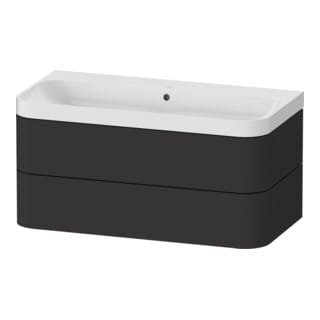 Duravit Möbelwaschtisch Happy D.2 Plus 97,5x49cm, o. HL, graph matt, 2 Schubk.